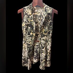 Simply Vera by Vera Wang Women's Swirl Print dress  - Black/White/Olive size S